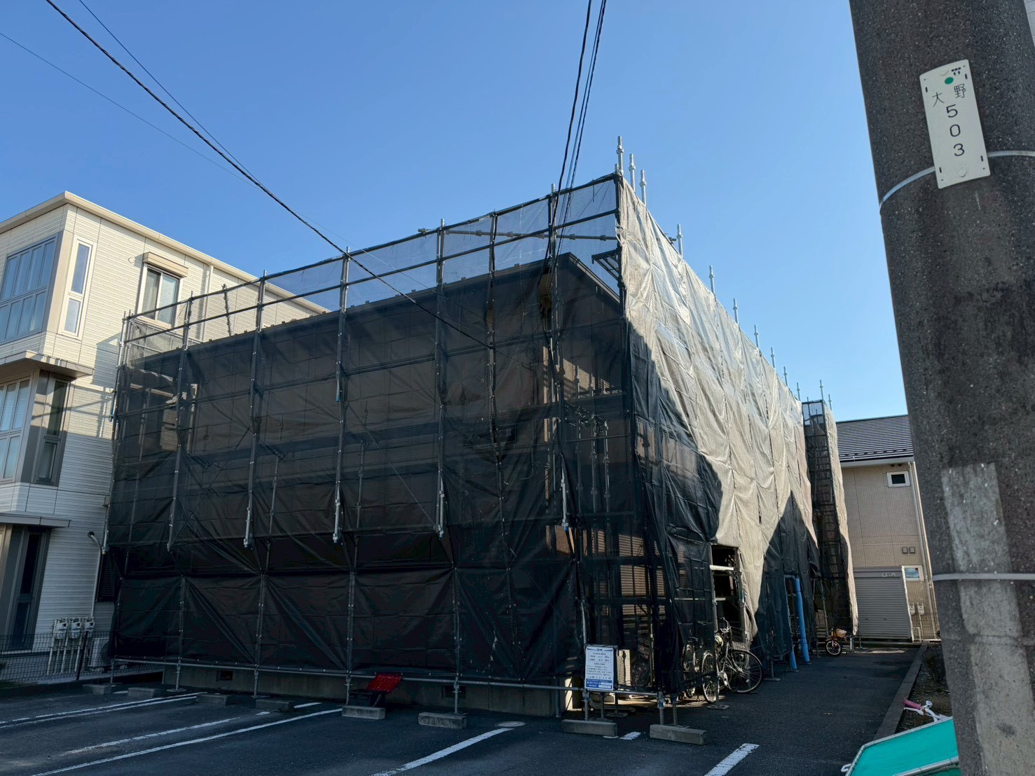 仮設足場の施工後